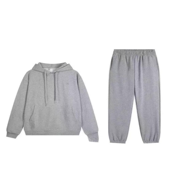ALO Grey Hooded Jogger Suit